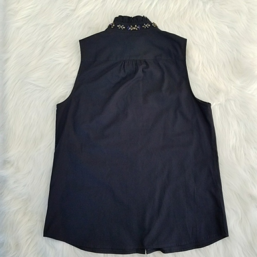 J. Crew Rhinestone Ruffled Top - Picture 2 of 4